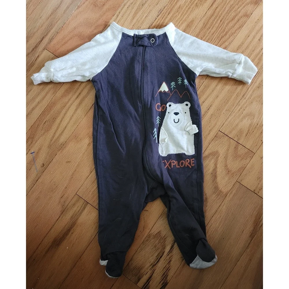 Carter's & Gerber Sleepers (5) Newborn NB‎ 0-3M Baby Pajamas Zip Up Cotton